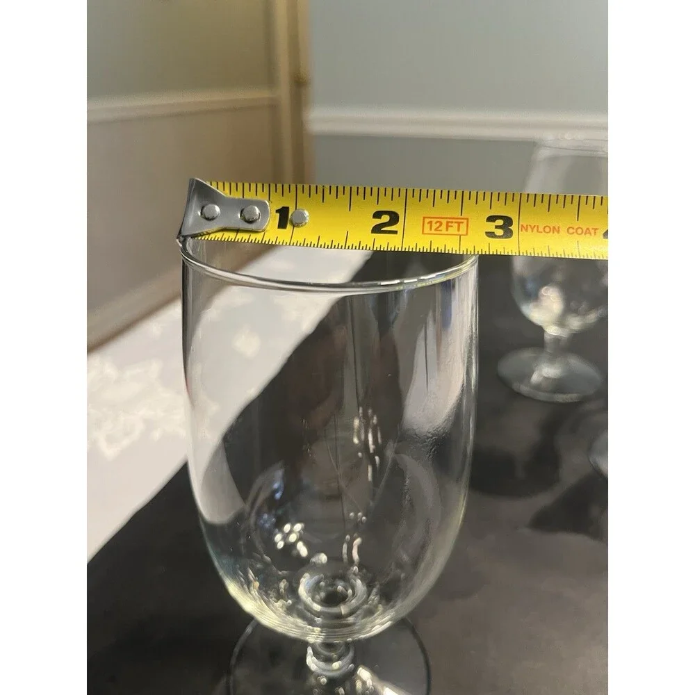 6pc Pottery Barn Clear Glass Wine Goblets Water 11 3/4oz Made in Holland